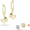 Glaze Jewelry Set Of 2 14k Gold Plated Silver Earrings In Gold