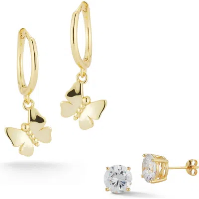 Glaze Jewelry Set Of 2 14k Gold Plated Silver Earrings