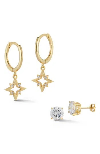 Glaze Jewelry Set Of 2 14k Gold Plated Silver Earrings