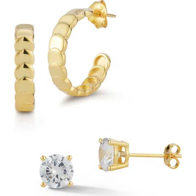 Glaze Jewelry Set Of 2 14k Gold Plated Silver Earrings