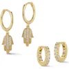 Glaze Jewelry Set Of 2 14k Gold Plated Silver Earrings In Gold