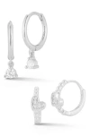 Glaze Jewelry Set Of 2 Hoop Earrings