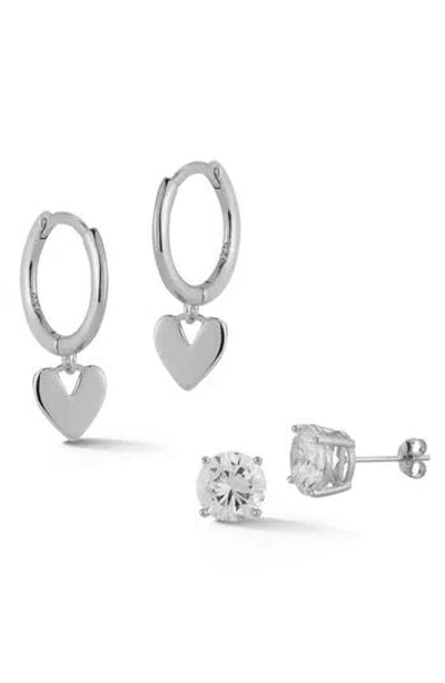 Glaze Jewelry Set Of 2 Sterling Silver Earrings In Metallic