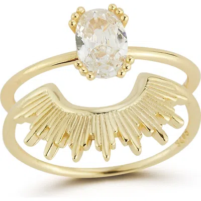 Glaze Jewelry Set Of 2 Sterling Silver Rings In Gold
