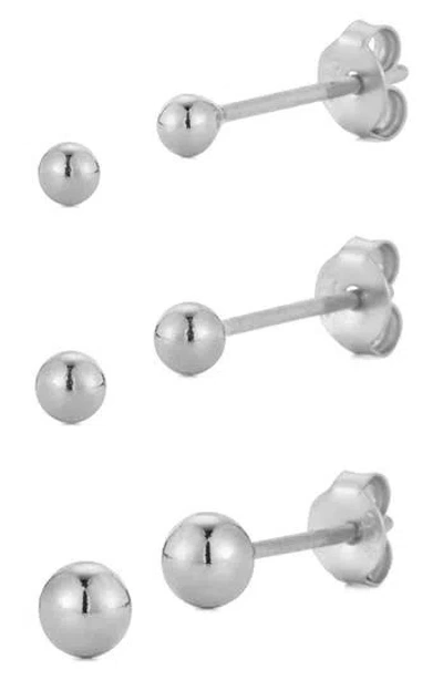 Glaze Jewelry Silver Diamond Ball Studs