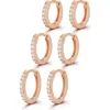 Glaze Jewelry Set Of 3 Cubic Zirconia Huggie Hoop Earrings In Gold