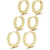 Glaze Jewelry Set Of 3 Graduated Beaded Huggie Hoop Earrings In Gold