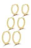 Glaze Jewelry Set Of 3 Graduated Twist Huggie Hoop Earrings In Gold
