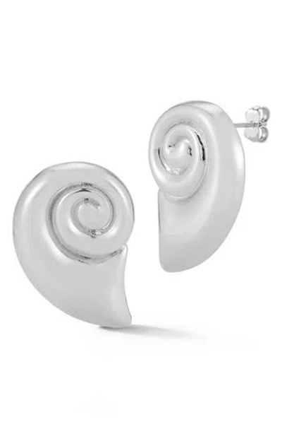 Glaze Jewelry Shell Stud Earrings In Metallic