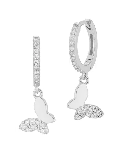 Glaze Jewelry Silver Cz Butterfly Earrings