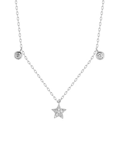 Glaze Jewelry Silver Cz Charm Necklace In Metallic