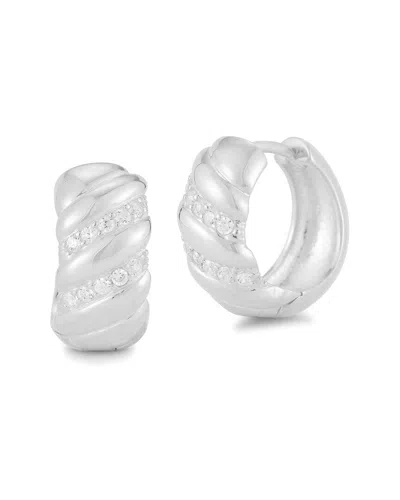 GLAZE JEWELRY GLAZE JEWELRY SILVER CZ CHUBBY HOOPS