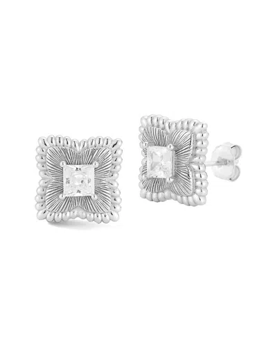 Glaze Jewelry Silver Cz Clover Earrings