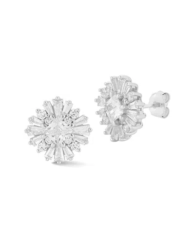 Glaze Jewelry Silver Cz Cluster Earrings