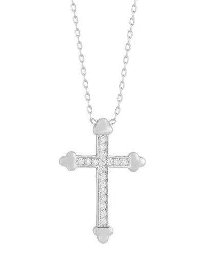 Glaze Jewelry Silver Diamond Cz Cross Necklace