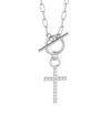 Glaze Jewelry Silver Cz Cross Necklace