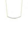 Glaze Jewelry Silver Cz Curved Bar Necklace