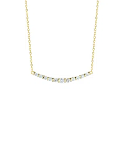 Glaze Jewelry Silver Cz Curved Bar Necklace