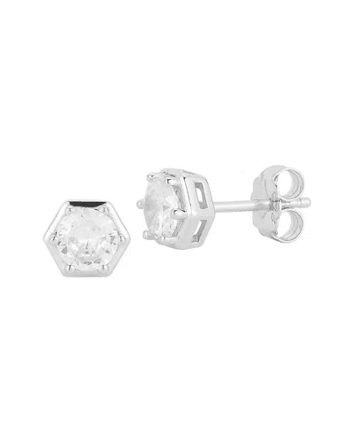 Glaze Jewelry Silver Cz Earrings In Transparent