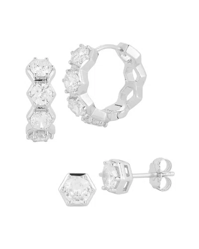 Glaze Jewelry Silver Cz Earrings In Metallic