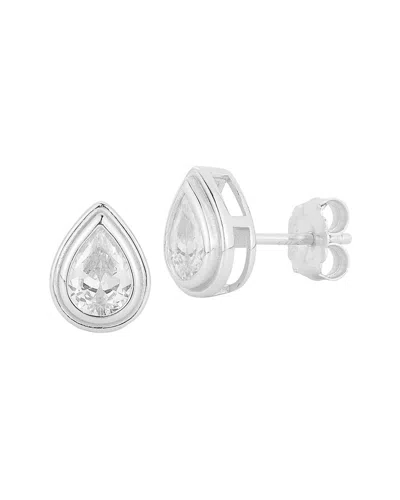 Glaze Jewelry Silver Cz Earrings In Transparent