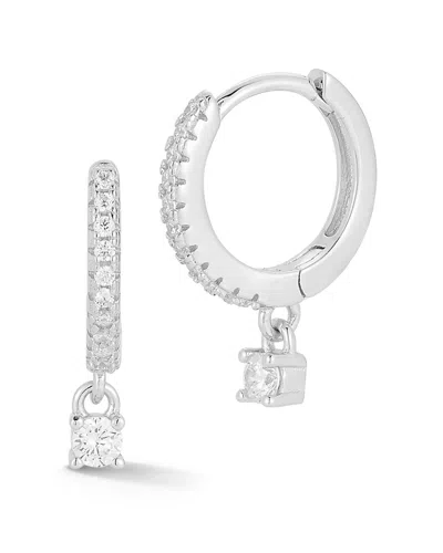 Glaze Jewelry Silver Cz Earrings In Metallic
