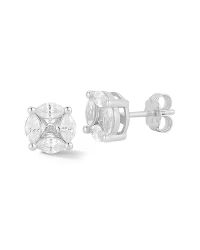Glaze Jewelry Silver Cz Earrings In Metallic