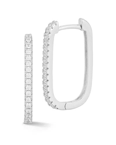 Glaze Jewelry Silver Cz Earrings In Transparent