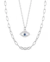 Glaze Jewelry Silver Cz Evil Eye Pendant Necklace