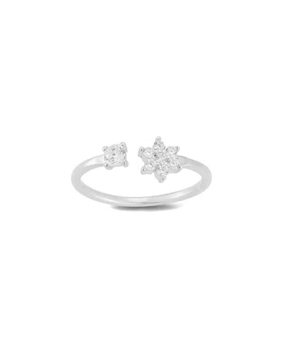 Glaze Jewelry Silver Diamond Cz Flower Ring