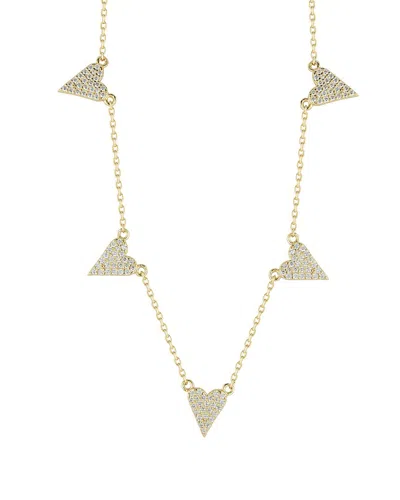 Glaze Jewelry Silver Cz Heart Charm Necklace In Gold