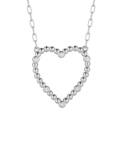 Glaze Jewelry Silver Cz Heart Necklace