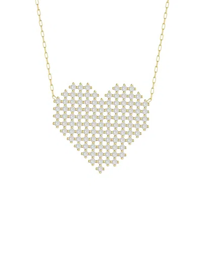 Glaze Jewelry Cubic Zirconia Heart Pendant Necklace In Gold