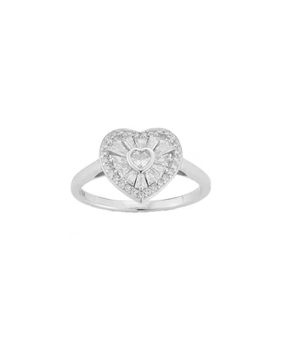 Glaze Jewelry Silver Cz Heart Ring