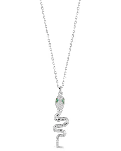 Glaze Jewelry Silver Cz Necklace In Metallic