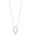 Glaze Jewelry Silver Cz Open Hamsa Necklace