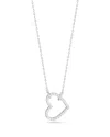 Glaze Jewelry Silver Cz Open Hanging Heart Necklace