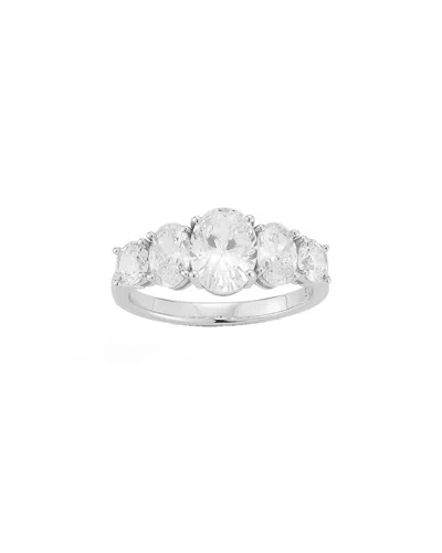 Glaze Jewelry Silver Cz Oval Engagement Cocktail Ring