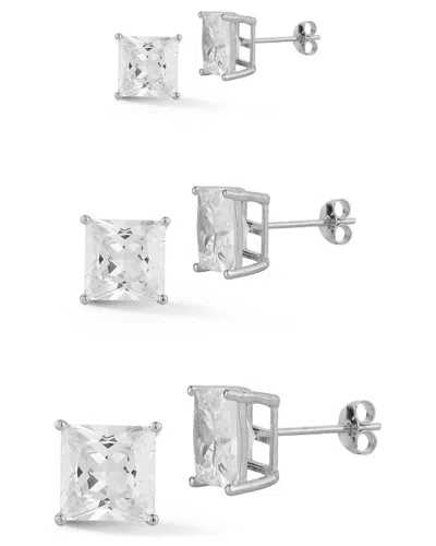 Glaze Jewelry Silver Cz Princess Earrings Set