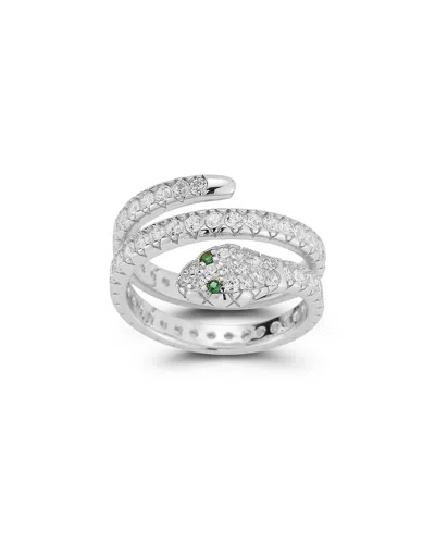 Glaze Jewelry Silver Cz Ring In Metallic
