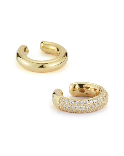 Glaze Jewelry Silver Cz Set Of Cuff Earrings