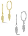 Glaze Jewelry Silver Evil Eye Huggie Earrings Set