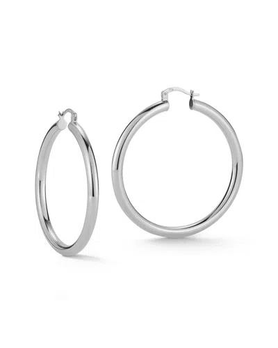 Glaze Jewelry Silver Large Hollow Tube Hoops In Metallic