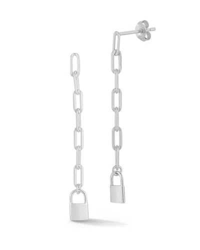 Glaze Jewelry Silver Padlock Drop Earrings