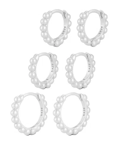 Glaze Jewelry Silver Diamond Triple Hoops