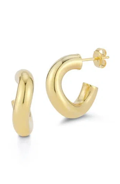 Glaze Jewelry Small Wave Hoop Earrings In Gold