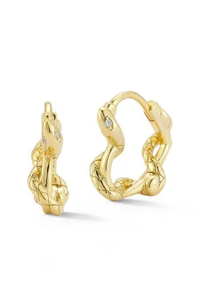 Glaze Jewelry Snake Huggie Hoop Earrings In Gold