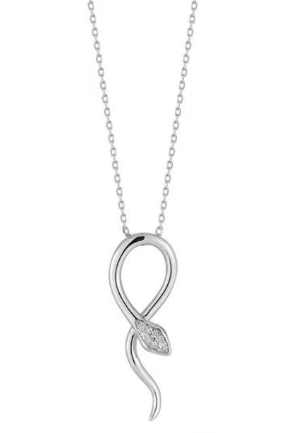 Glaze Jewelry Snake Pendant Necklace In Silver