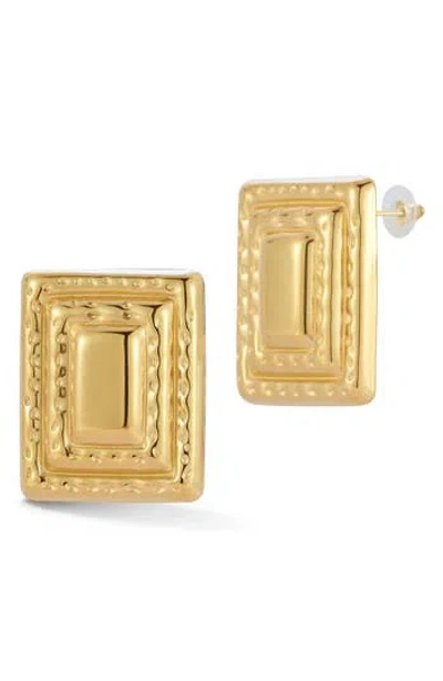 Glaze Jewelry Square Stud Earrings In Gold