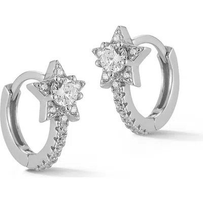 Glaze Jewelry Star Huggie Hoop Earrings In Metallic